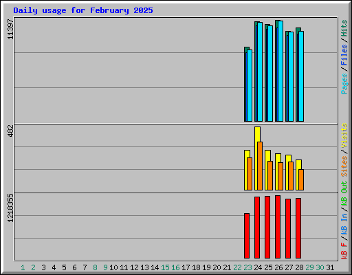 Daily usage for February 2025