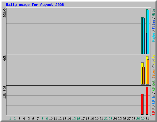 Daily usage for August 2026